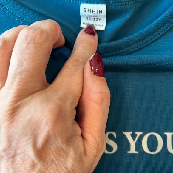 SHEIN Teal Kids Tee with 'Jesus Loves You' Message - Picture 3 of 3